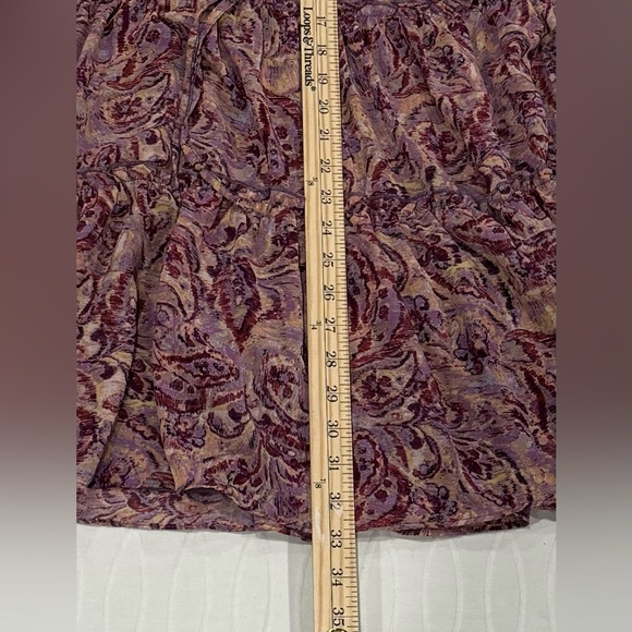 DREW Purple Pink Paisley Print Tiered Ruffled Halter Lined Dress Size Small - Picture 8 of 9